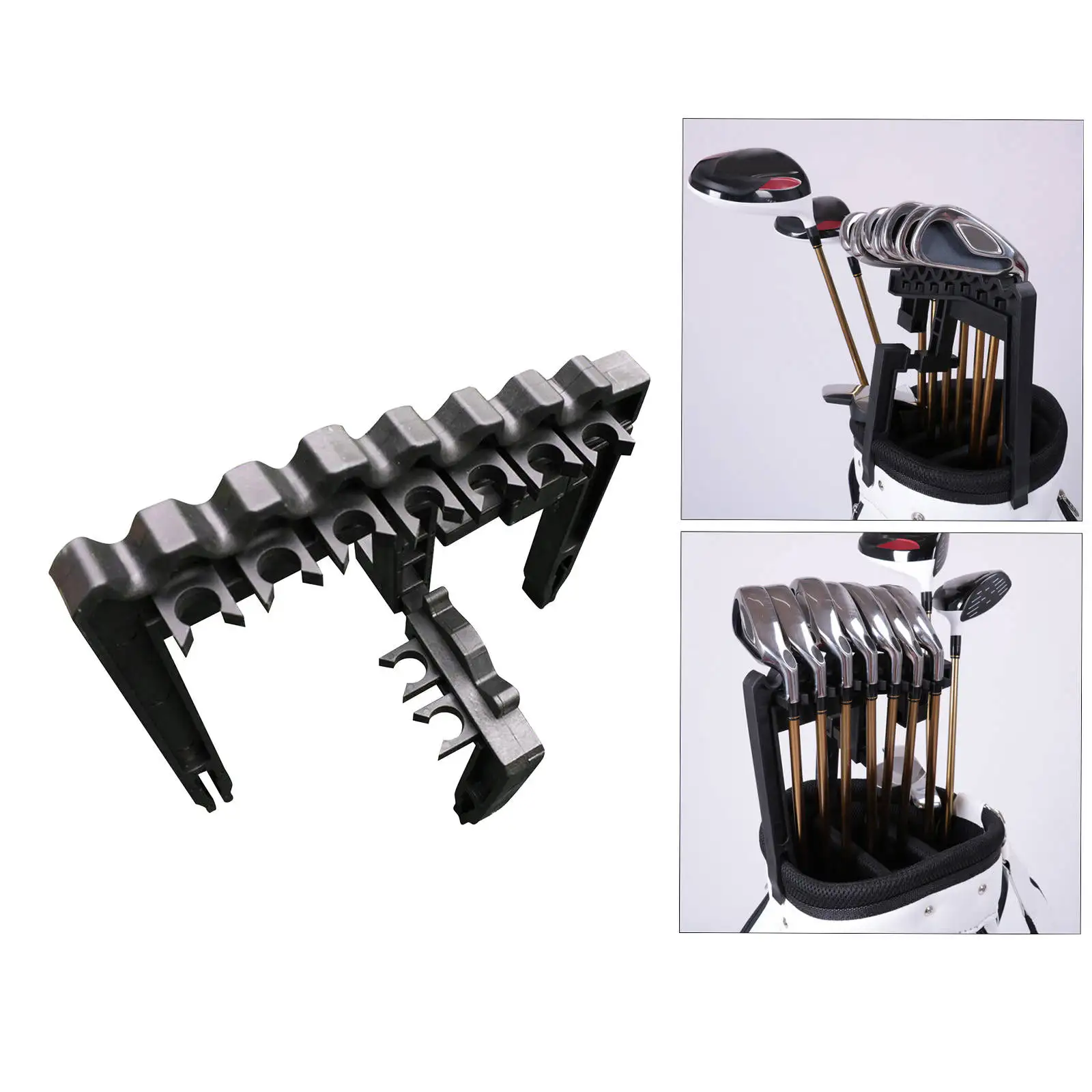 Golf Organizer for Bag Standing Rack Clip On Putter Golf Accessories Golf Clubs Holder for 9 Iron Club Outdoor Golf Bag Club