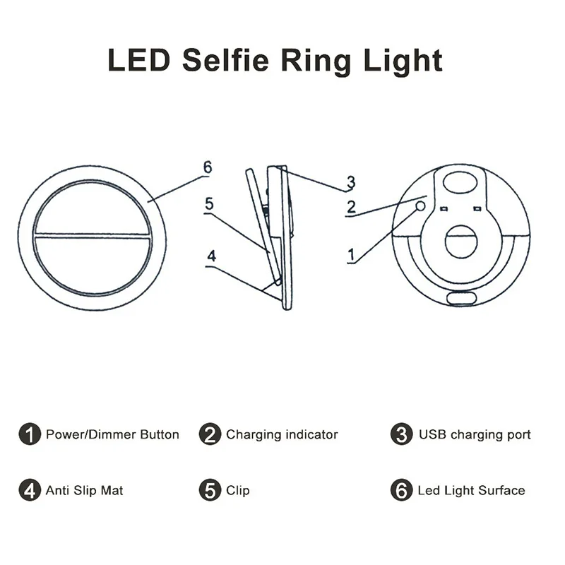 Светодиодный кольцевой светильник для мобильного телефона Luz Selfie для iPhone, samsung, huawei, Xiaomi, Lampa Do Telefonu, светильник для фотосъемки s, Lampa Na Telefon