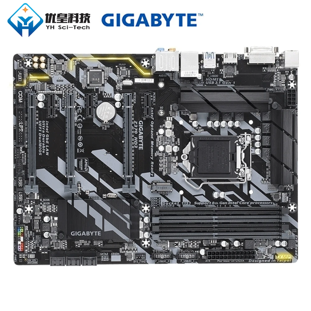 

Original Used Desktop Motherboard Gigabyte GA-Z370 HD3 Z370 Socket LGA 1151 Core i7/i5/i3/Pentium/Celeron DDR4 64G ATX