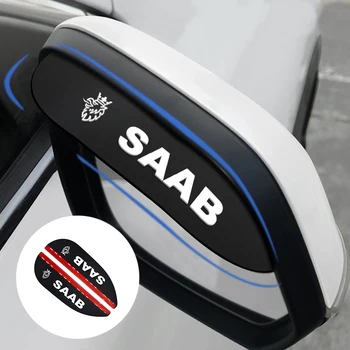 

2pcs Black Soft Rubber Meterial Rearview Mirror Rain Eyebrow For SAAB Personalized Decoration Exterior Accessories