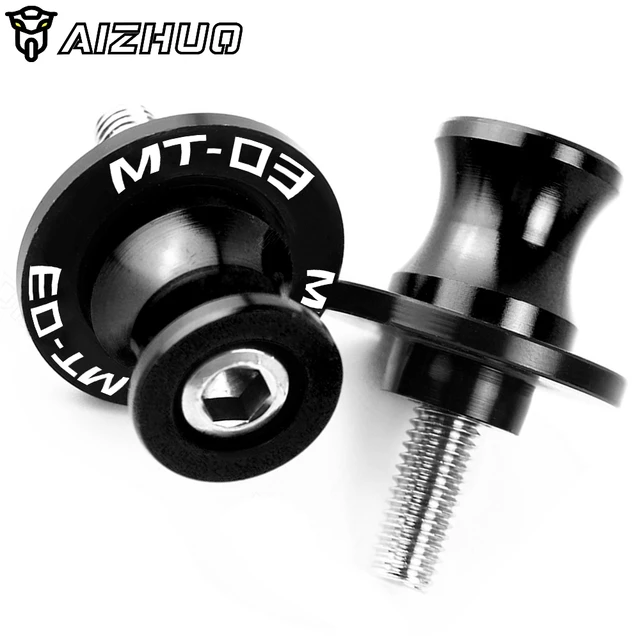 MT 03 Motorcycle Accessories 6MM CNC Aluminum Swingarm Spools Stand Screw Slider For YAMAHA MT03 MT-03 mt03 2005-2020 2019 2018 6MM Black