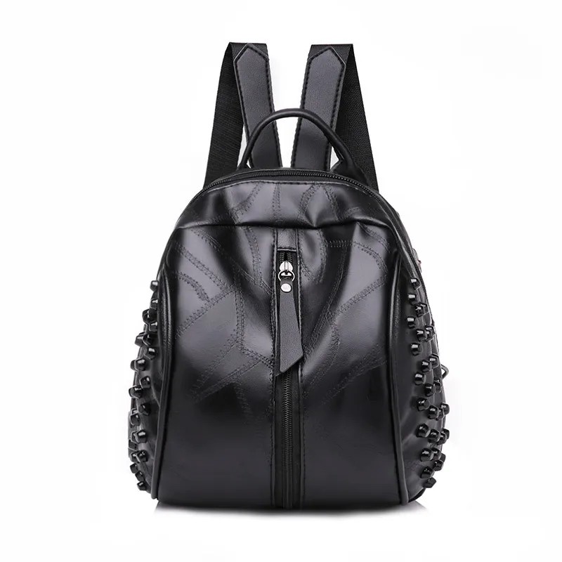 

Japan School Bag Tassels Mini Fresh Backpack Women's Roam Travel Waterproof Rivet Sports Small Lether Bag Students
