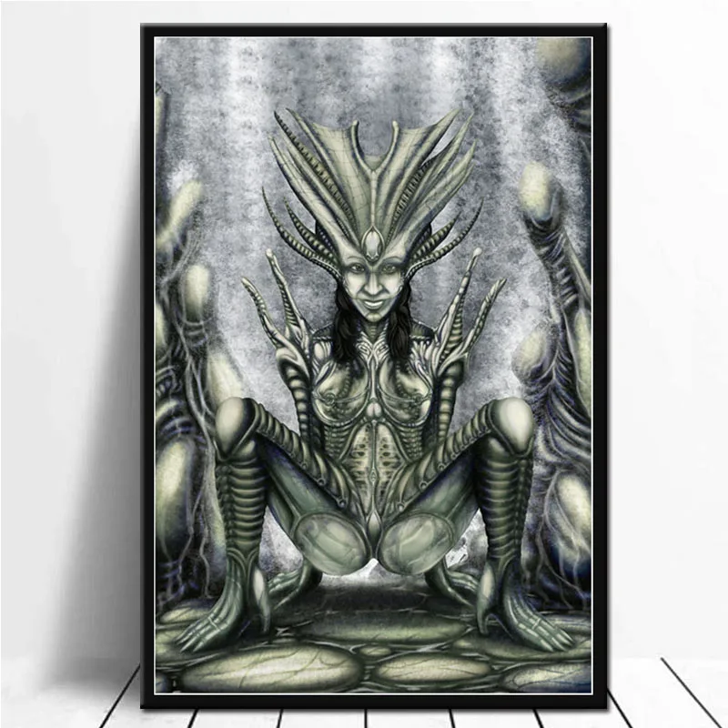 Hr Giger Li II Alien Poster Wall Art Picture Posters and Prints Canvas Painting for Room Home Decor