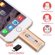 BRU OTG USB 3.0 флешка 32 ГБ 64 ГБ 128 ГБ 256 ГБ Для iPhone ipad Android Телефон Планшетный ПК Android Pen Drive USB-накопитель флешка для айфона