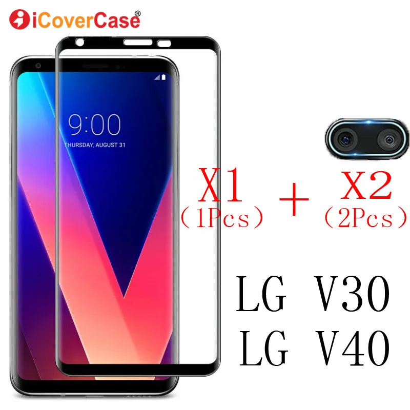 Both Стеклянная пленка для камеры для LG V30 V40 Чехол для мобильного телефона аксессуары задняя камера Защитная линза закаленное переднее стекло для LG V 40 V 30 - Цвет: Both