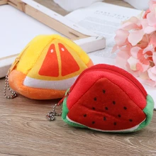1 шт случайный плюшевый трехмерный треугольный кошелек в виде фруктов, детская монета, сумка для ключей, подвеска