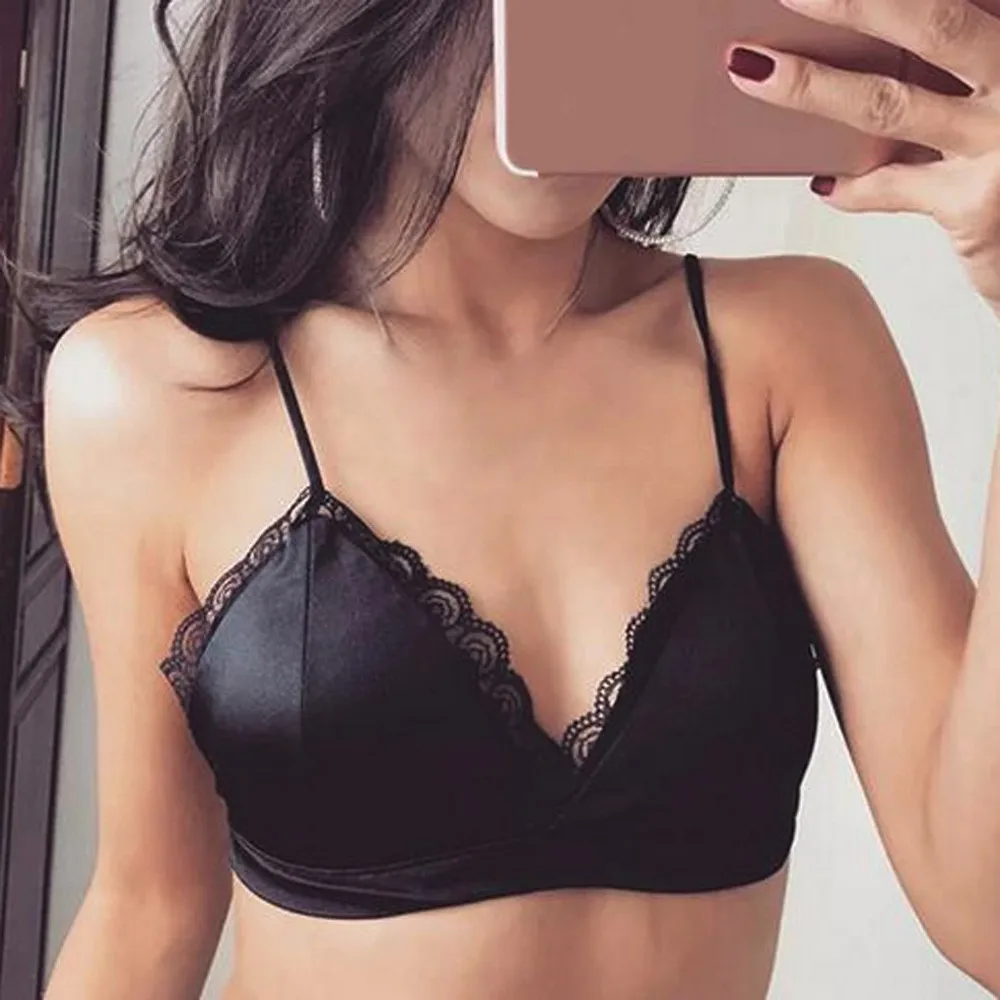 Romantic French Style Sexy Bra Ultra Women Lace Bralette Underwear Lingerie Wireless Padded Seamless Soft For | Тематическая одежда