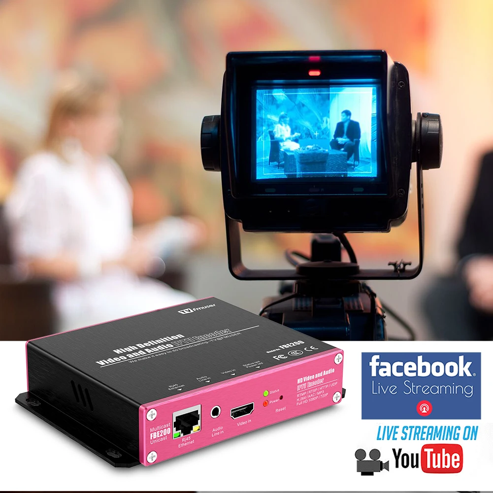 FMUSER FBE200 LAN H264 H265 M3U/M3U8 IPTV HDMI кодировщик прямой трансляции видео портативный|hdmi h.264