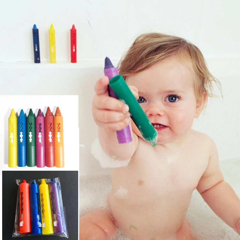 audio books for babies 6Pcs/Set Baby Bathroom Crayons Washed Color Creative Colored Graffiti Pen for Kids Painting Drawing Supplies Shower Bath Toys baby toddler toys green