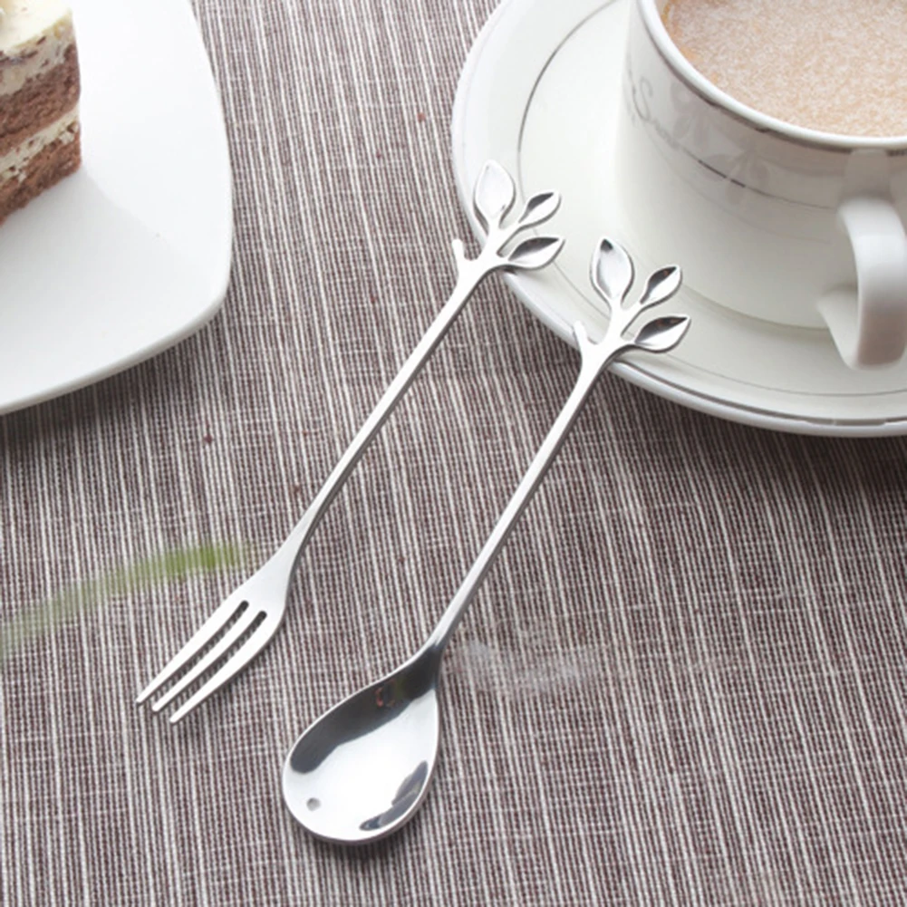 Красивая Европейская стильная перемешивающая кофейная ложка для заваривания чая вилка для послеобеденного чая Десертная Вилка ложка для торта резак столовое серебро украшения