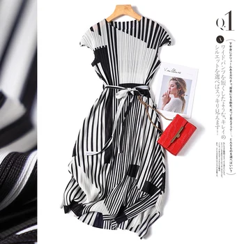 

designer women dresses 2020 high quality Geometric Draped Mid-Calf O-Neck Office Lady Elegant dresses for women stylish clothes