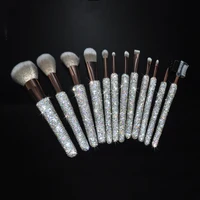 High-end Shiny Diamond 12 Makeup Brush Set Loose Powder Eye Shadow Brush Makeup Professional Full Set Tools Cosmetic Storage Box 1