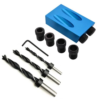 

14Pcs 15 Angle Woodworking Guide Positioner Kit 6/8/10mm Oblique Hole Locator Positioner Drilling Bits Jig Clamp Woodworking K