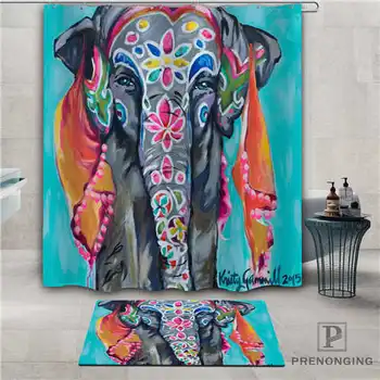 

Custom Elephants (1) Waterproof Shower Curtain Doormat Home Bath Bathroom Polyester Fabric Multi Sizes#2019-1-05-99