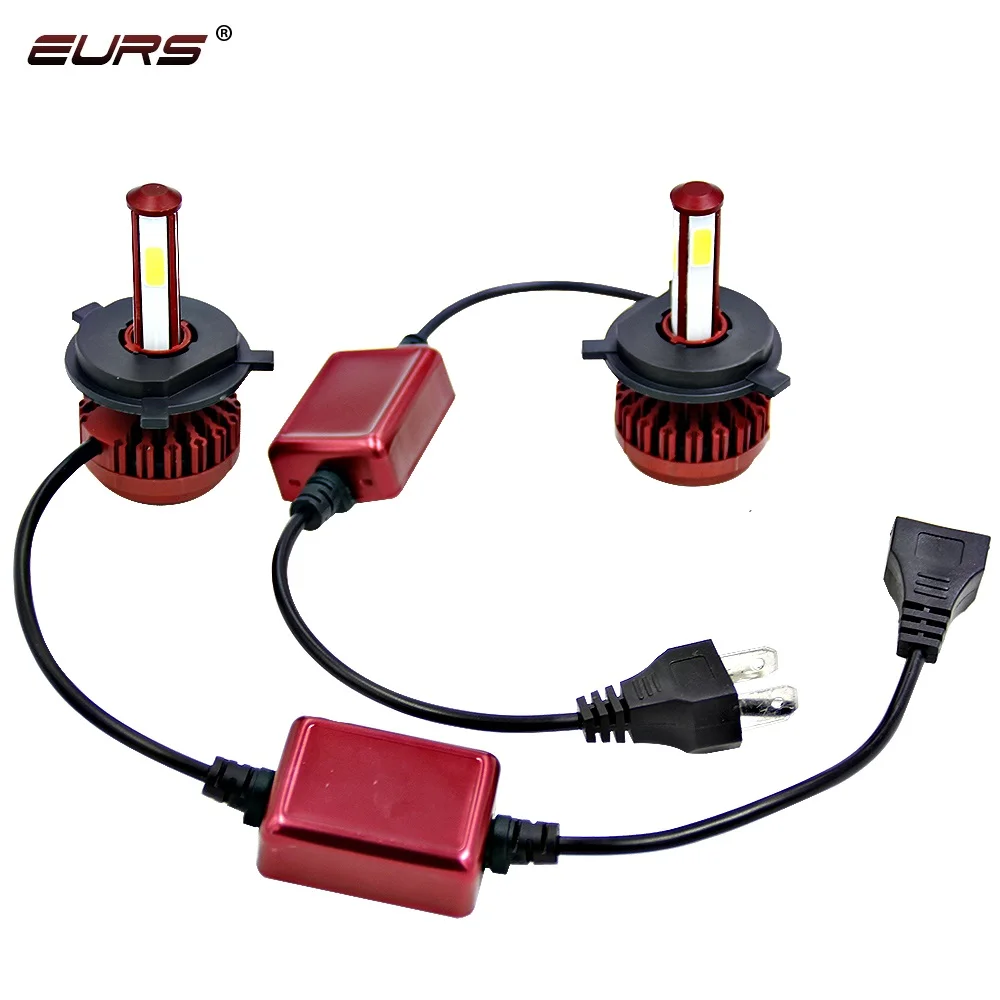 EURS(TM) 2pcs led buld accessorier IP65 8000lm красный головной убор H1 H4 H7 9005 9006 80W 12v R7 система