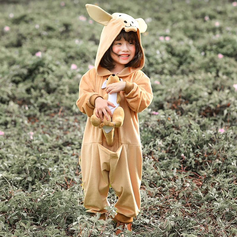 Umorden Halloween Costumes for Girls Lovely Kangaroo Costume Kids Child Pajamas Sleepwear Animal Theme Party Fancy Dress