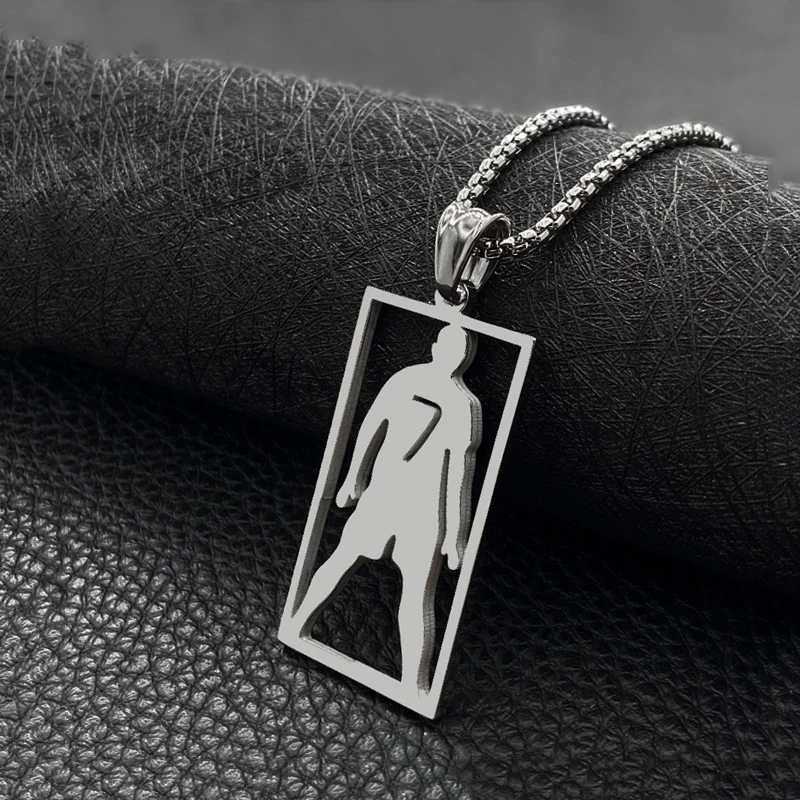 CR7 Cristiano Ronaldo Stainless Steel Necklace Football Soccer Fans Square Pendant Gift | Украшения и аксессуары
