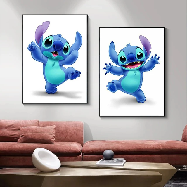 Lilo & stitch diy pintura por números pintados à mão pintura a óleo desenho  sobre tela matar o tempo presente original decoração de casa