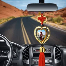 Автомобильная подвеска в форме сердца, зеркало заднего вида, украшение, подвеска для автомобиля, аксессуары для интерьера, форма подарка