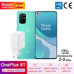 Смартфон OnePlus 8 T 8 T, Snapdragon 865, 12 + 256 ГБ, 6,55 '', 120 Гц, 48 МП, 65 Вт, NFC