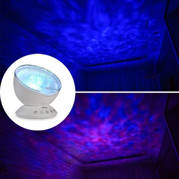 

LED Night Light Ocean Wave Projector Built In Music Player Remote Control 7 Light Cosmos Star Luminaria For Kid Bedroom