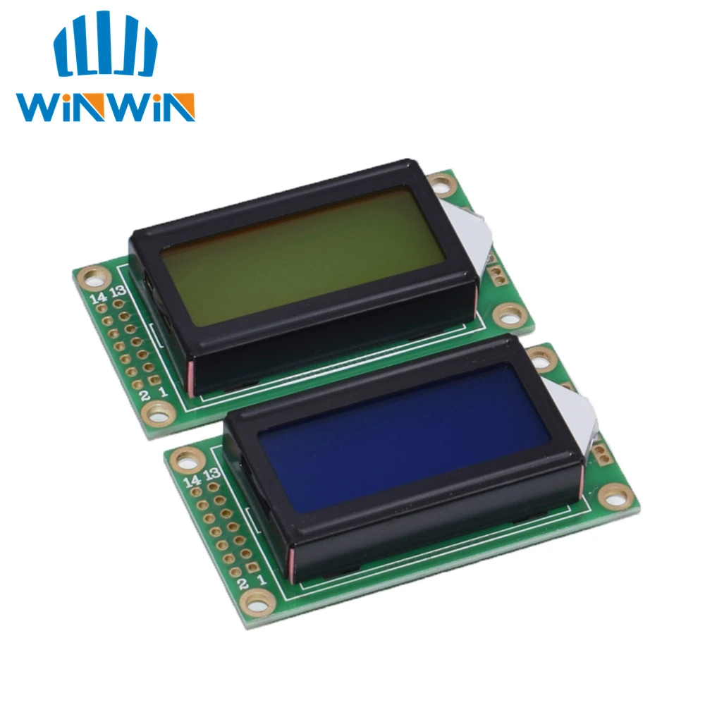 

10pcs 8 x 2 LCD Module 0802 Character Display Screen blue/yellow green