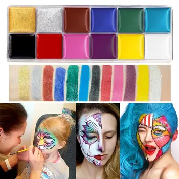 

12 Colors Non Toxic Face Body Paint Water Soluble Oil Painting Tattoo Halloween E65A