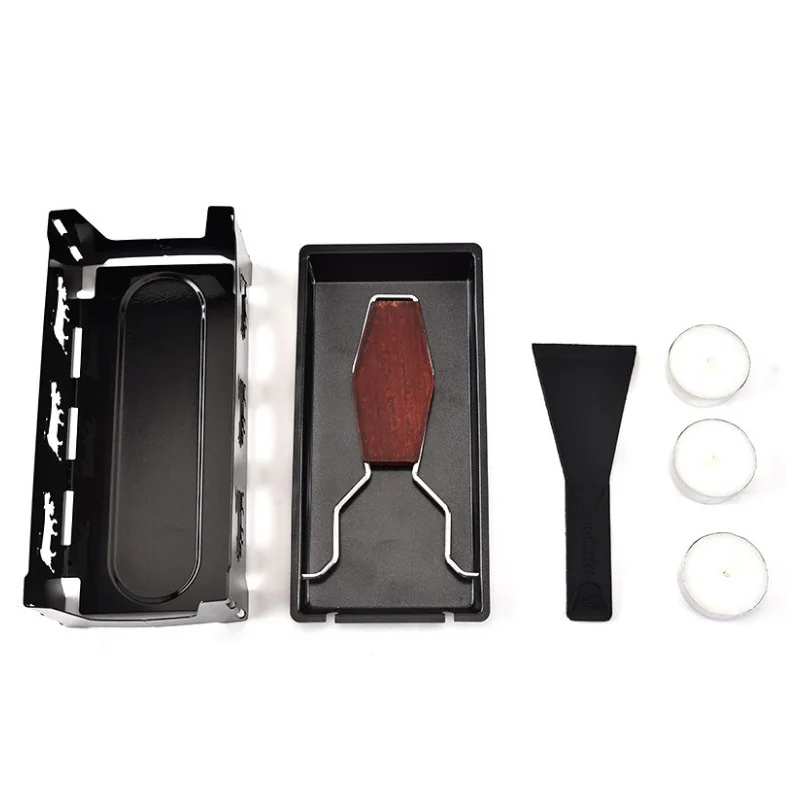 Portable Swiss Cheese Grill Mini Non-stick Butter Cheese Grill Pan Scottish, Stove + Baking Tray + Small Spatula 3 Candles