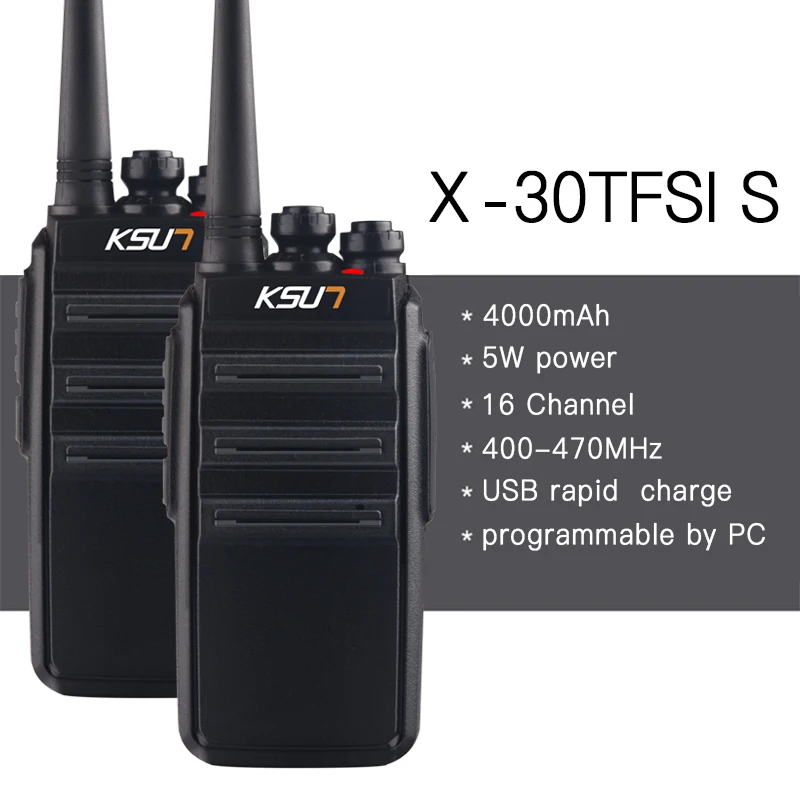 2 шт.) KSUN X-30 портативная рация 8 Вт высокомощная UHF портативная двухсторонняя Ham Радио коммуникатор HF трансивер - Цвет: KSX30-SLS