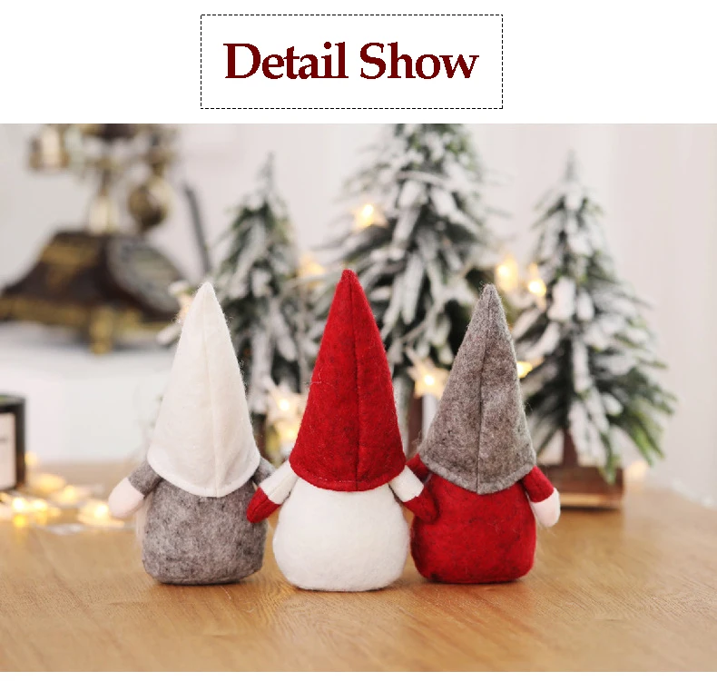Новогодние куклы украшения украшения веселый рождественский подарок Санта-Клаус Снеговик безликие длинные бороды шляпа игрушка домашний офис Декор