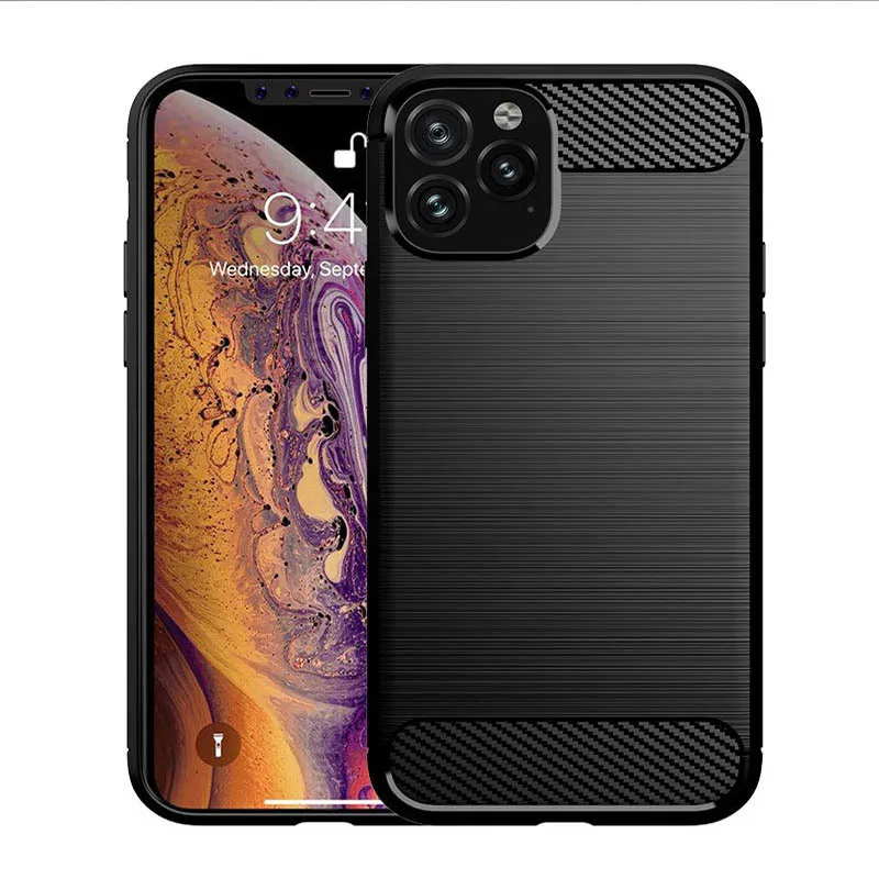 Original brushed carbon fiber original phone case for Phone 7 8 Plus X Xs 11 Pro Max XR 5S SE 6 6S |