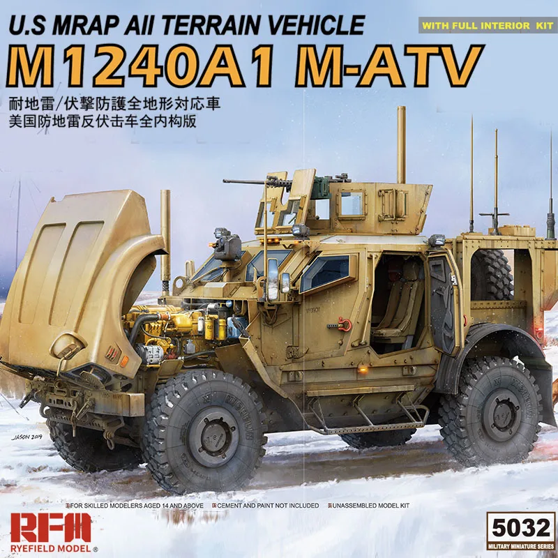 Полевая модель RYE RFM Φ 1/35 масштаб США MRAP вездеход M1240A1 фотопластиковая Модель