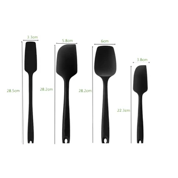 

Silicone Spatula Set Versatile Tools Created for Cooking, Baking and Mixing One Piece Design, Non-Stick & Heat Resistant | ( Bla