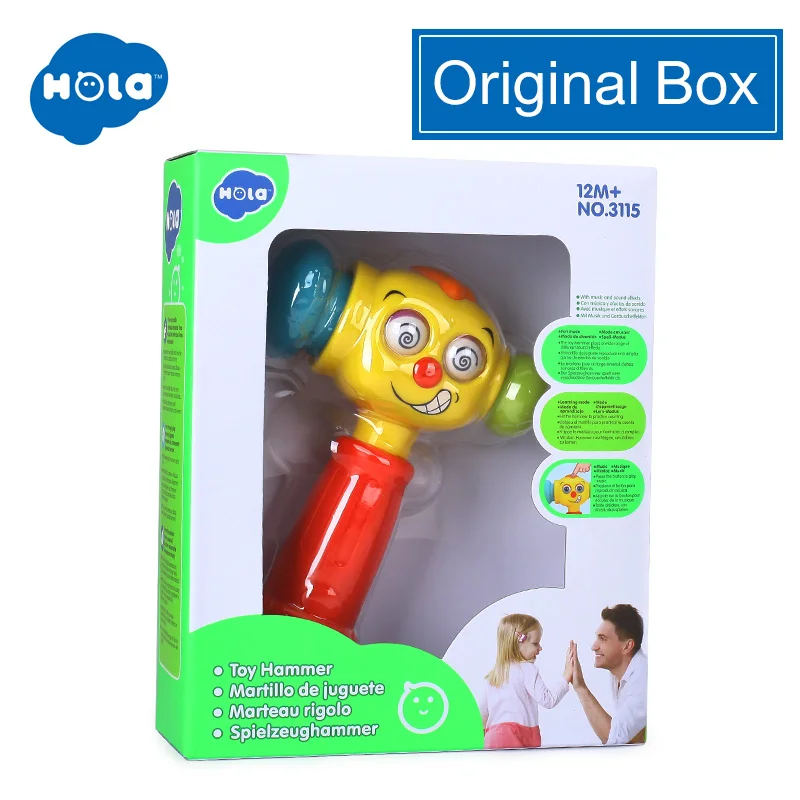 HOLA TOYS 3115 Детские игрушки малыш игрушечный молоток игрушка с музыкой и огнями для детей Подарки - Цвет: ORIGINAL BOX