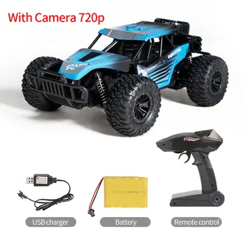 

High Speed With HD Camera Water Resistant RC Car Off Road 2.4GHz Electric 4WD Battery Operated 1:18 Anti Slip Military Gift