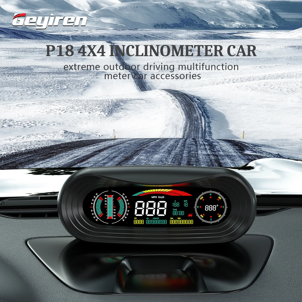Автомобильный Инклинометр 4x4 GEYIREN P18 HUD Gps-трекер спидометр градиентный измеритель