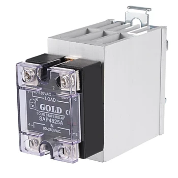 

uxcell SAP4825A AC 90-280V to AC 40-530V 25A Single Phase Solid State Relay Module AC to AC