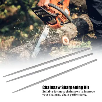 

Chainsaw File Kit 3 pcs 3/16in 4.8mm Woodworking Chainsaw Chain Sharpener File Tool Chainsaw Sharpening Set