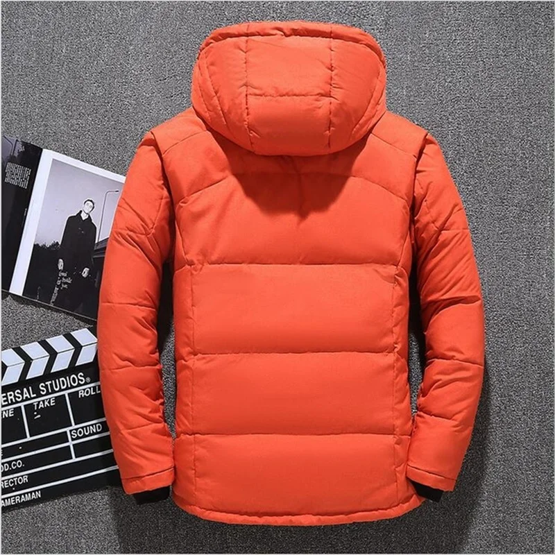 20 Degree Winter Clothing Men White Duck goose Feather coat Thick Mens Warm Snow Jacket Coat Windbreaker Men down jacket mens jacket