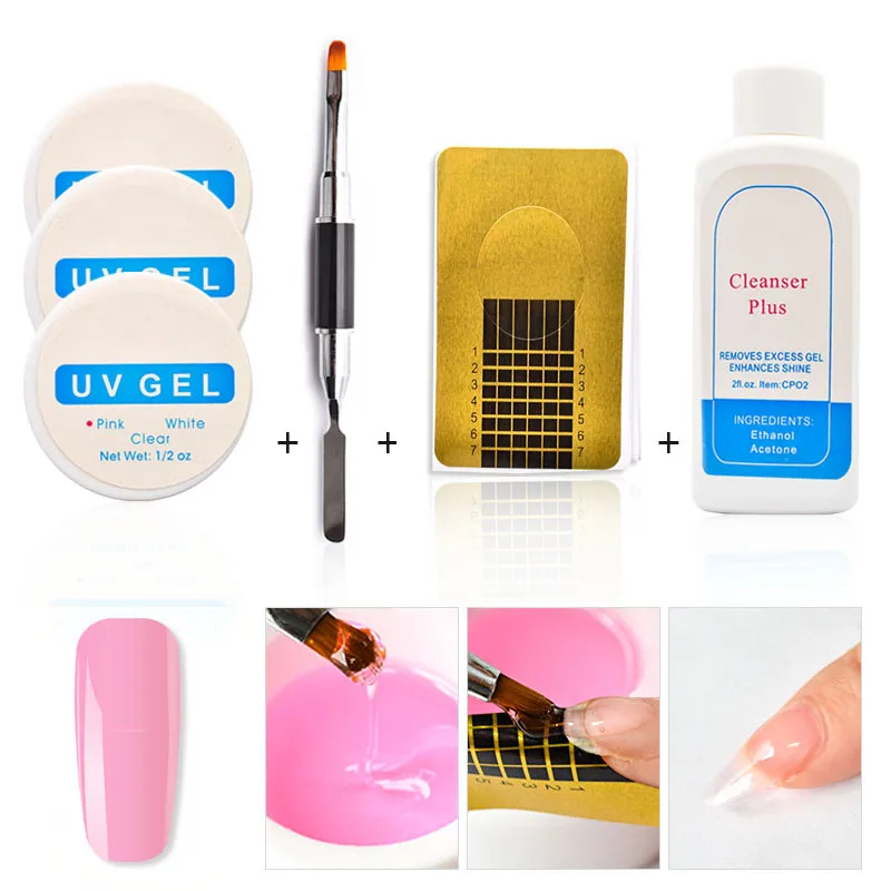 

Nail Extension Gel 3 Colors Poly Gel Builder Gel For Nail Extension UV Gel Polish Forms Nail Extension Nail Art Paint ZJJ3060