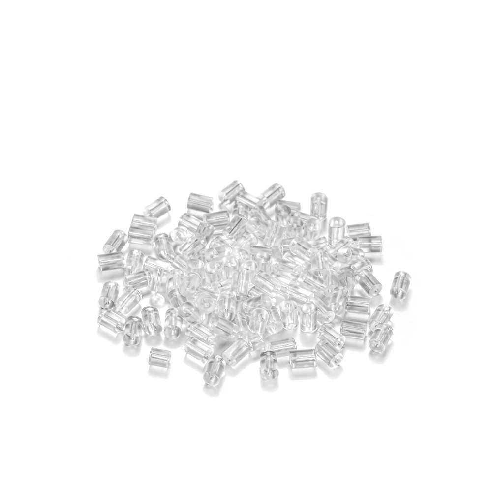 100-200pcs/lot Rubber Earring Back Silicone Round Ear Plug  Earrings Back Stopper For DIY Parts Jewelry Findings Making Tools