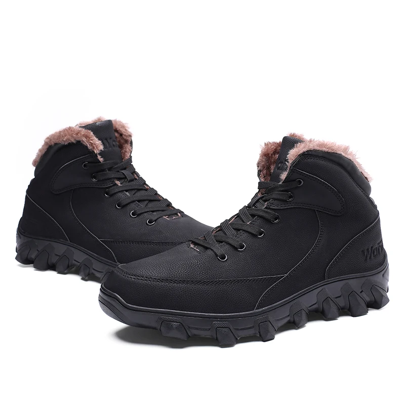 Мужские ботинки из вельвета и хлопка; зимняя повседневная мужская обувь; теплая Модная хлопковая обувь; Теплые ботильоны черного цвета