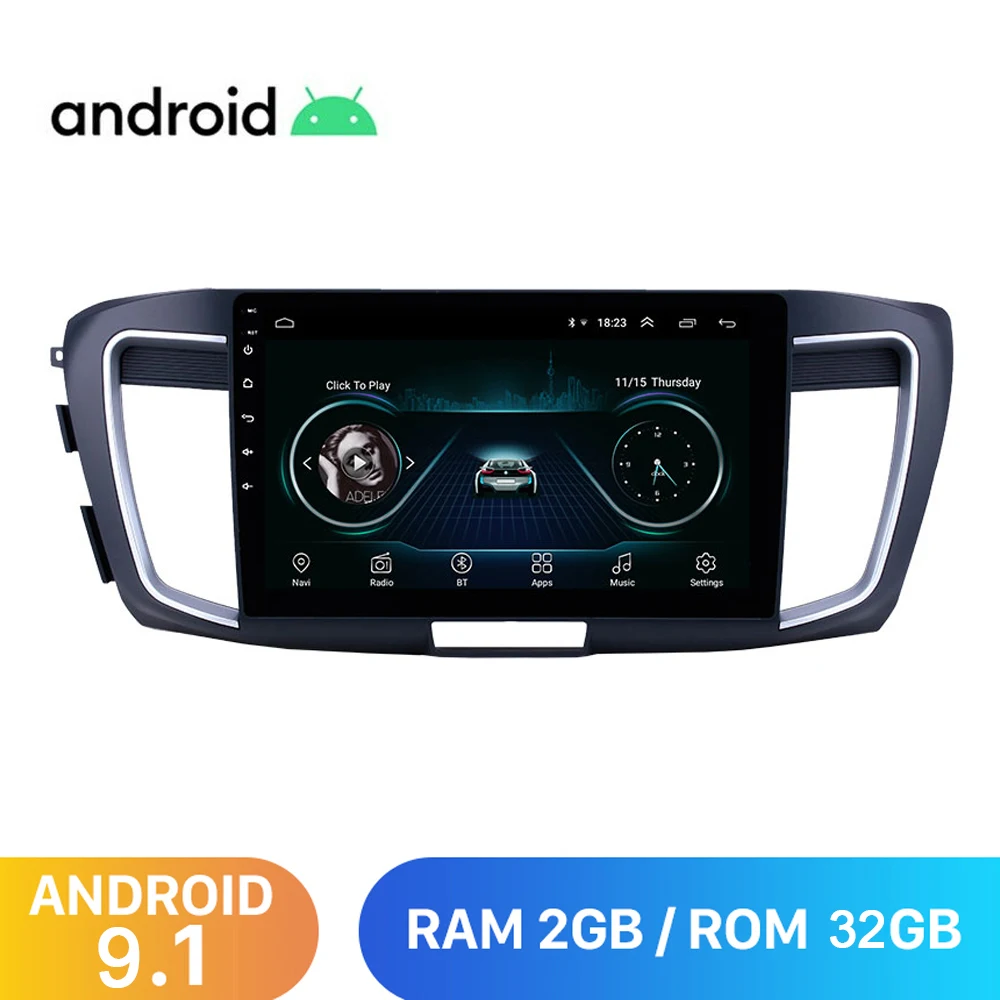10.1" 2din Android 9.1 Car Radio GPS Navigation For Honda Accord 9 2013