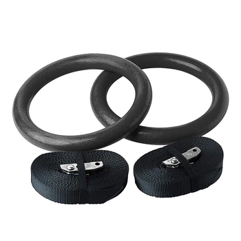 

Foldable Resin Gymnastic Rings Gym Fitness Rings with Straps Buckles Strength Training Fully Adjustable Straps