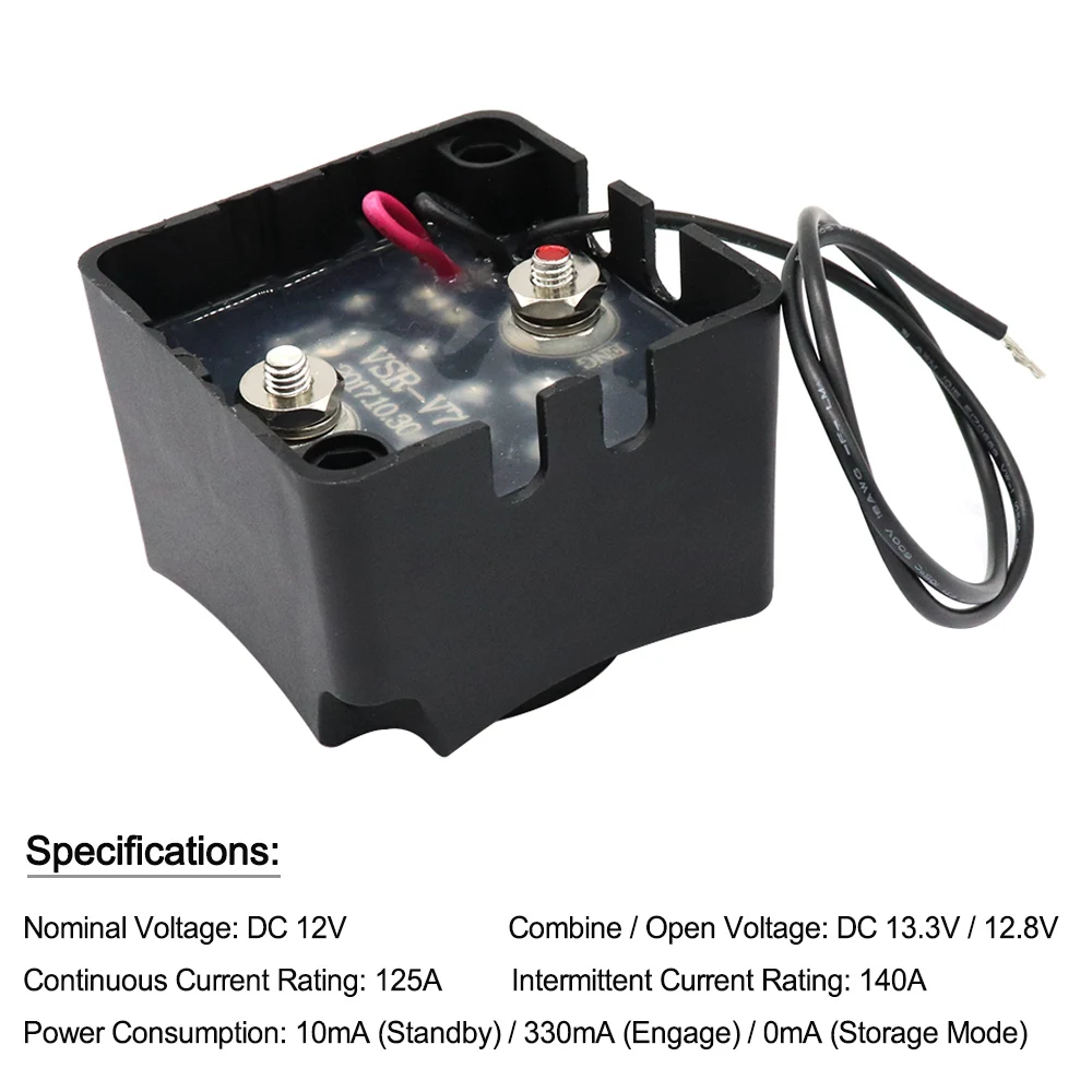 

Fine Quality Voltage Sensitive Relay (VSR) Automatic Charging Relay 125A Dual Battery Isolator (VSR) Car Accessories car battery