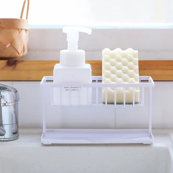 

NEW Fashion Sink Shelf Soap Sponge Drain Rack Bathroom Holder Kitchen Storage Suction Cup Organizer Sink kitchen Accessories hot