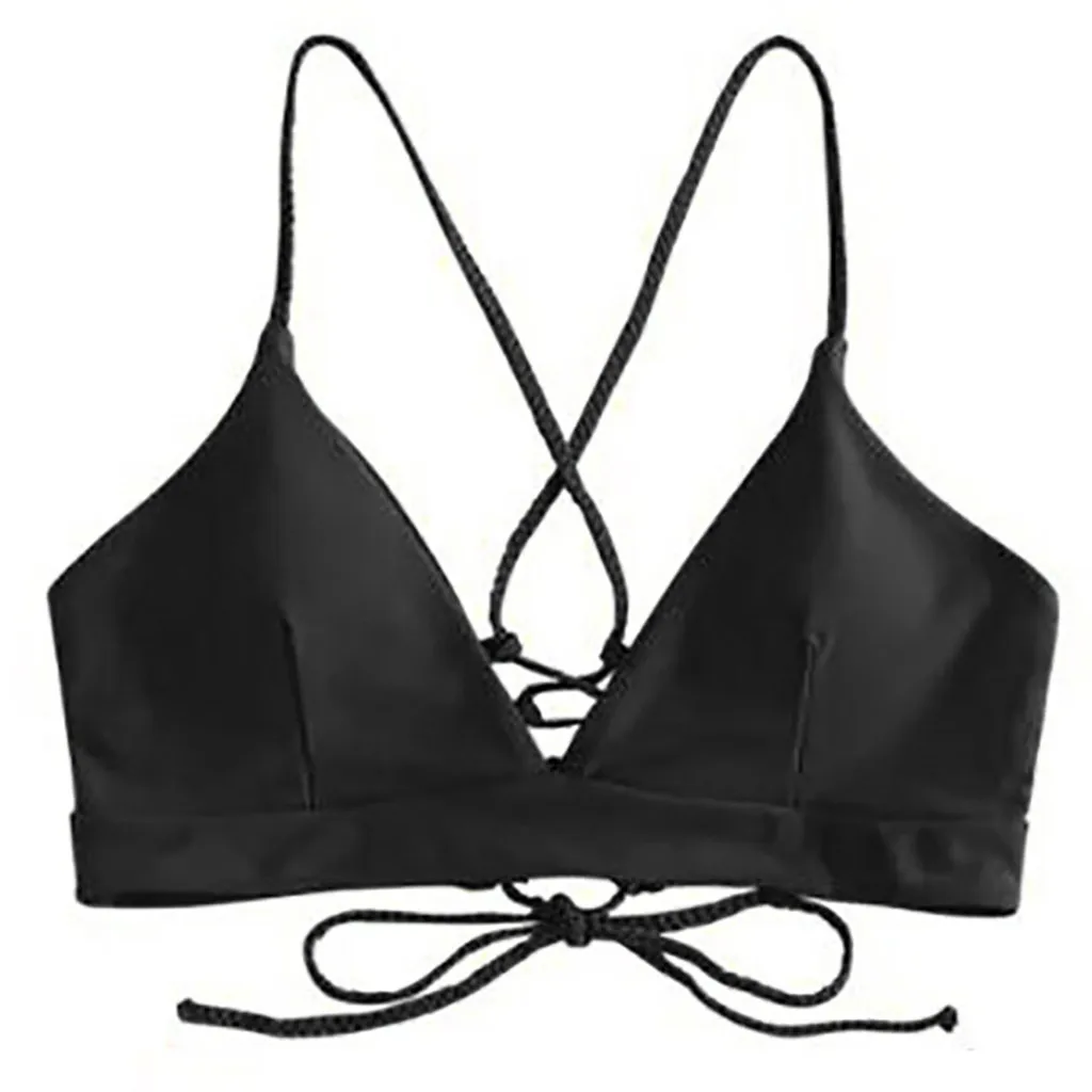 Women Bandage Bra Swimming Bikini Tops Push Up Padded Bra Two piece ...