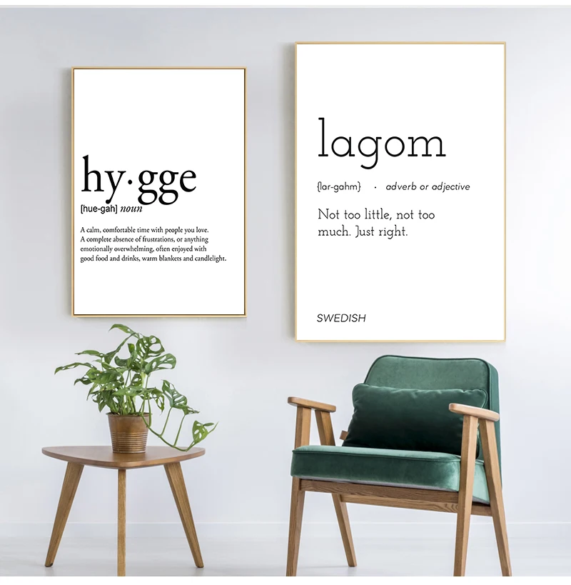 Hygge Definition Minimalist Poster For Home Bar Salon Restaurant Wall Art Hygge Decor Romantic Dictionary Art Print