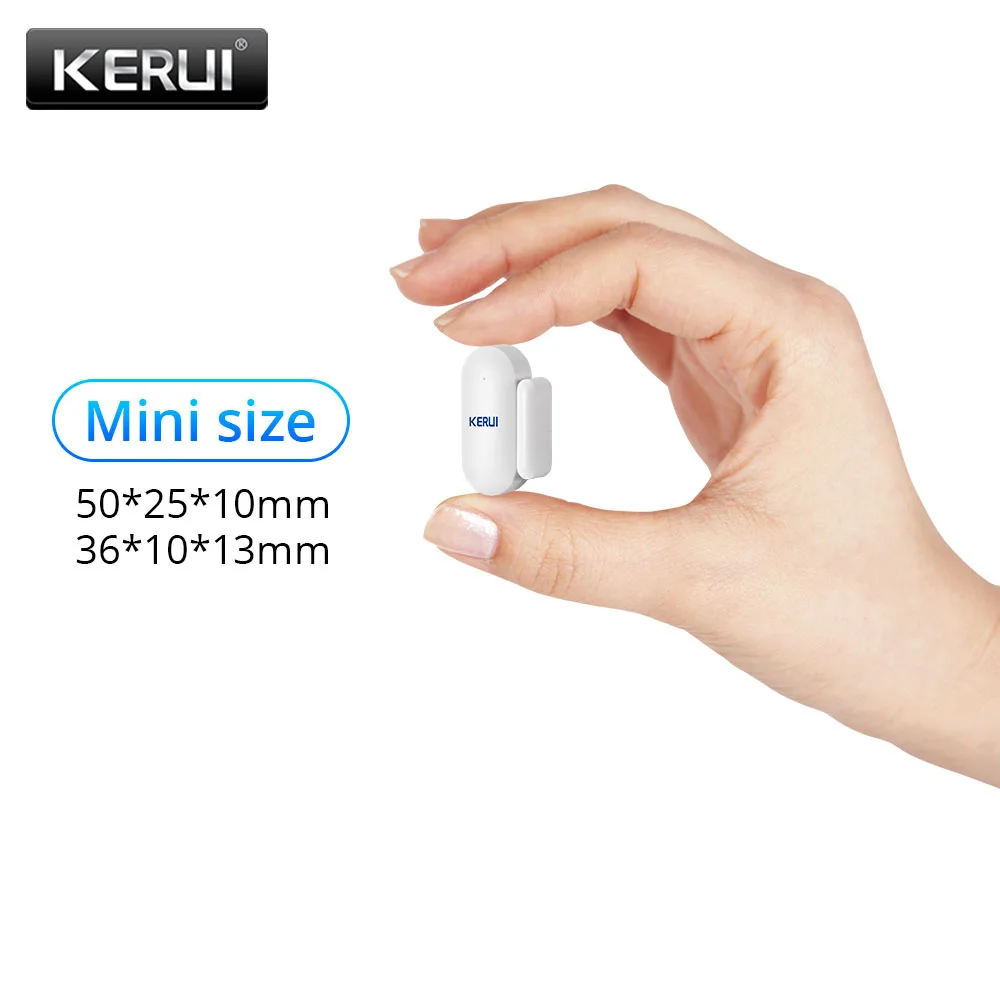 KERUI-Mini Sensor de seguridad pequeño para el hogar, 433mhz, inalámbrico, Detector de ventana de puerta, antimanipulación para el sistema de alarma GSM, WIFI