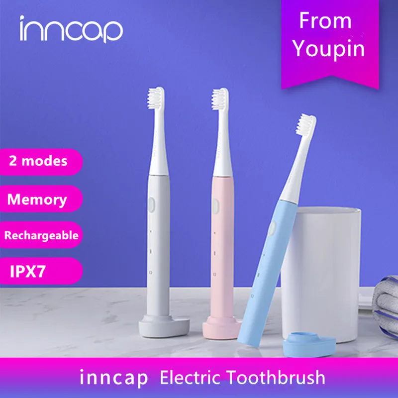 Youpin Inncap PT01 электрическая звуковая зубная щетка 2 режима перезаряжаемая умная
